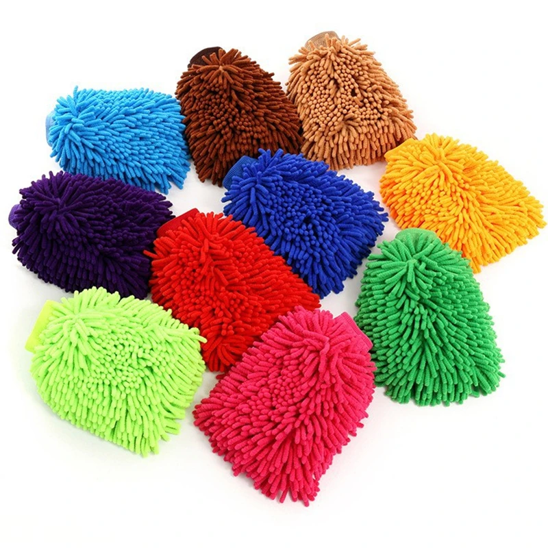 Microfiber Chenille Coral Fleece Double Sided Car Wash Gloves