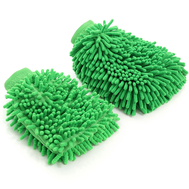 Microfiber Chenille Coral Fleece Double Sided Car Wash Gloves