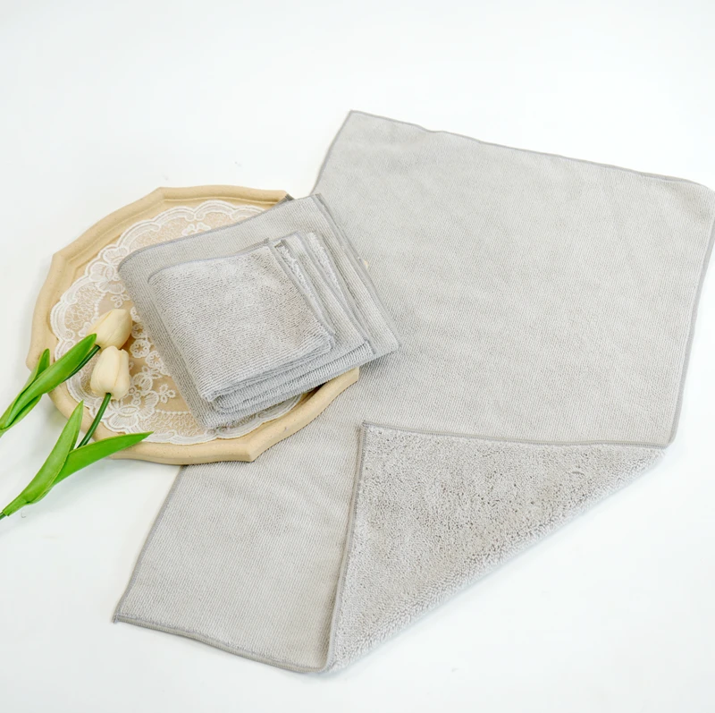 Microfiber long short pile cleaning towel