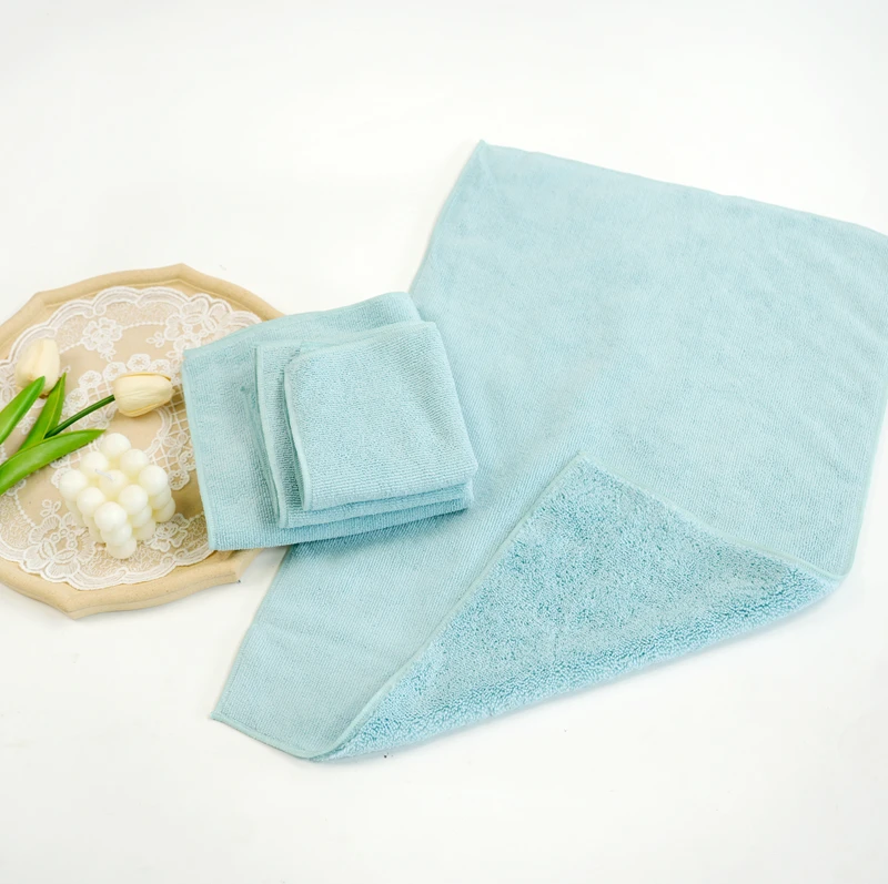 Microfiber long short pile cleaning towel