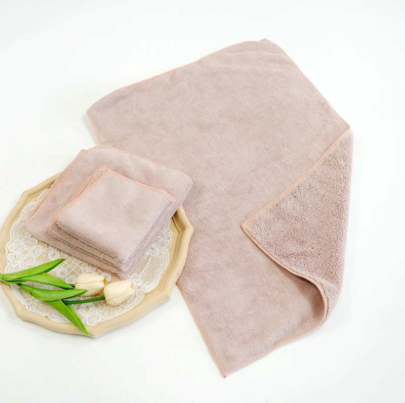 Microfiber long short pile cleaning towel